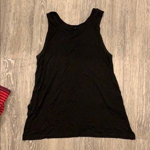 Black Tank Top with shorter back